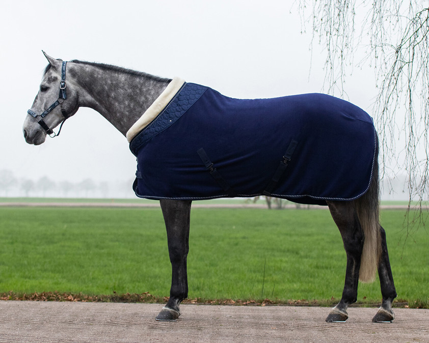 Navy Equipride Luxury Fleece Rug With Collar