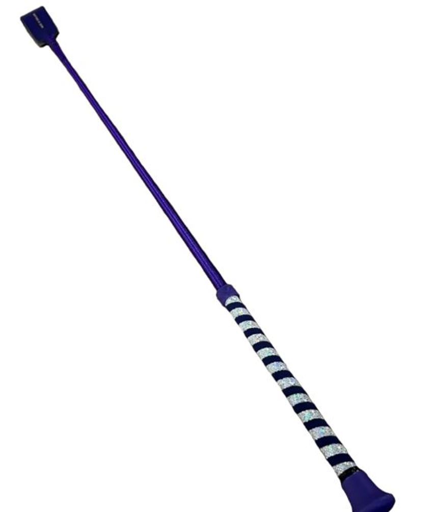 Purple Nubuck Glitter Handle Riding Whip