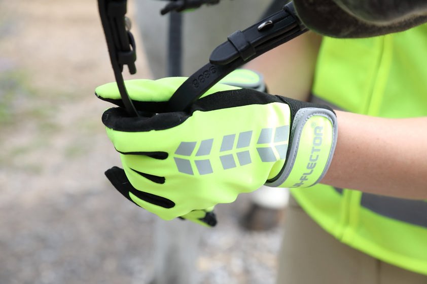 Yellow Equi-Flector Riding Gloves