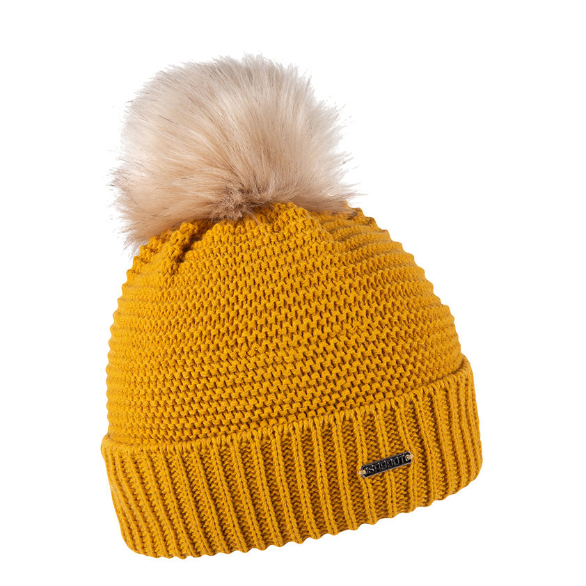 Mustard Sabbot Knitted Bobble Hat