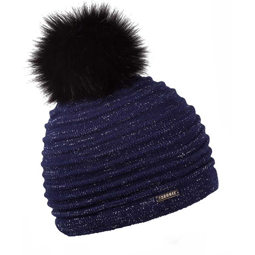 Sparkling Navy Sabbot Knitted Bobble Hat