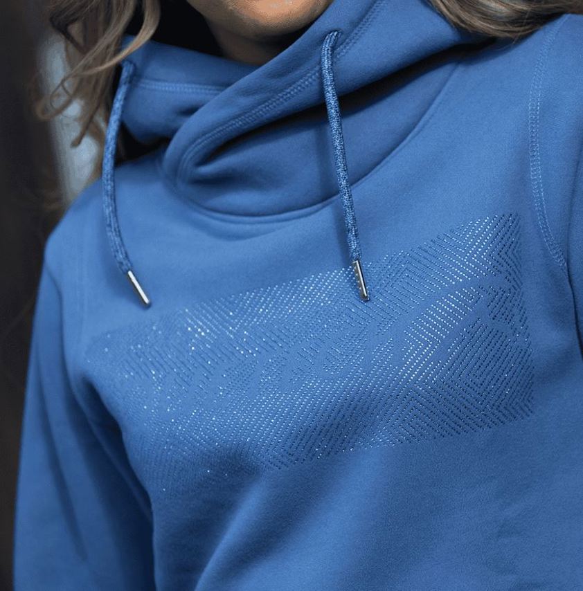 Blue Equetech Crystal Signature Cross-Over Hoodie