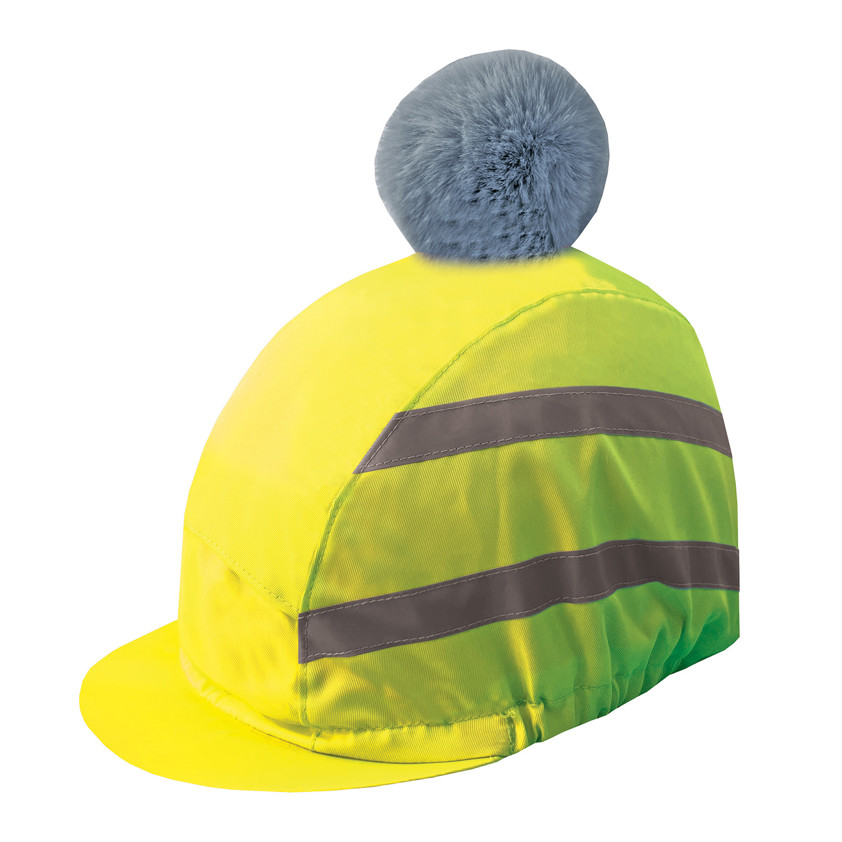 Yellow Equetech Hi-Vis Deluxe Pom Pom Hat Silk