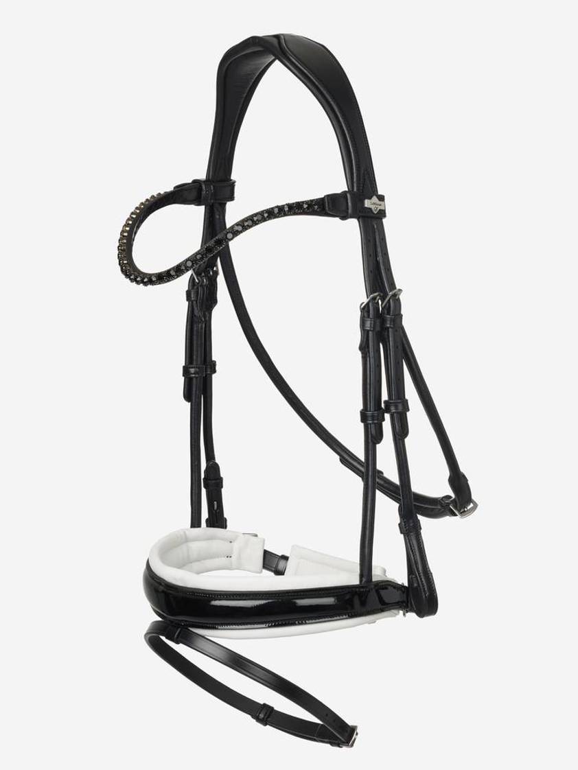 Black/White LeMieux Kudos Patent Dressage Bridle