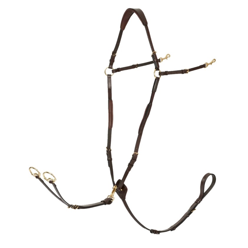 Havana/Brass LeMieux Breastplate (D-Ring Attachment)