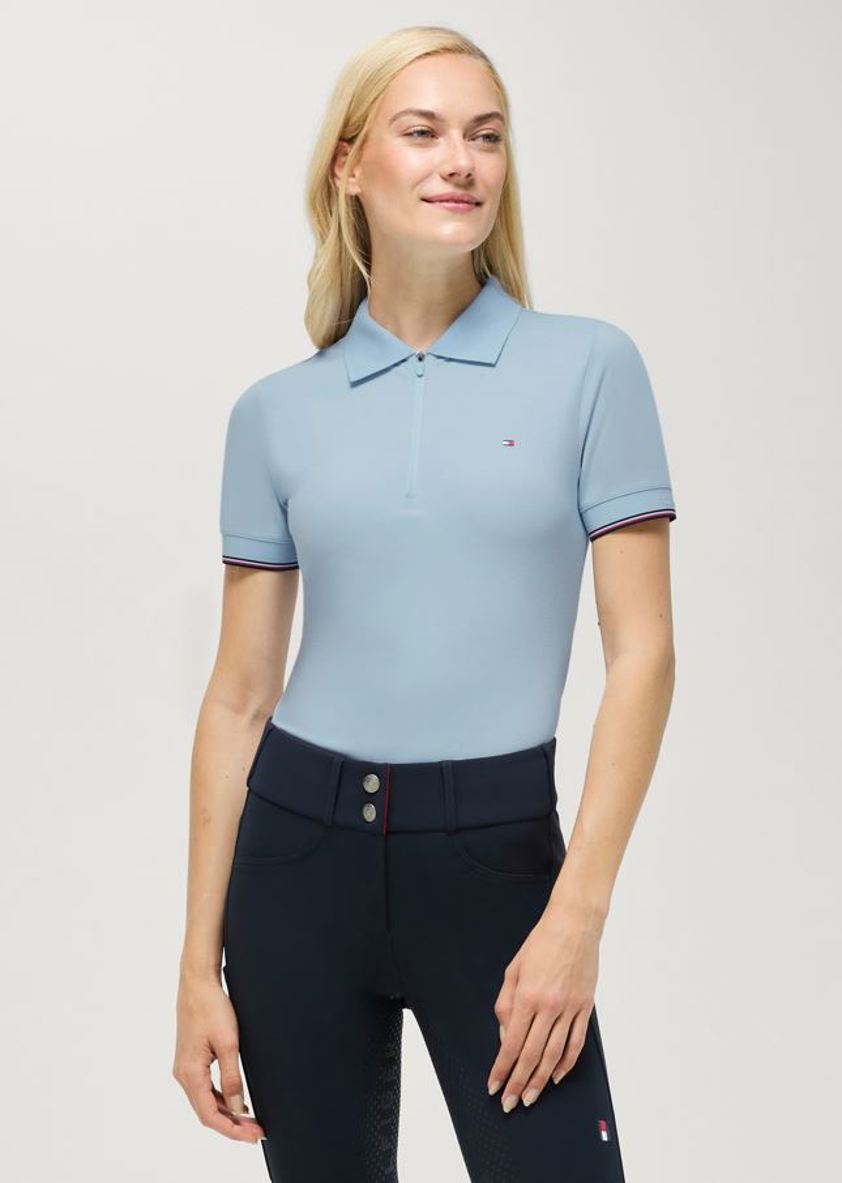 Sweet Blue Tommy Hilfiger Anaheim Zip Polo Shirt