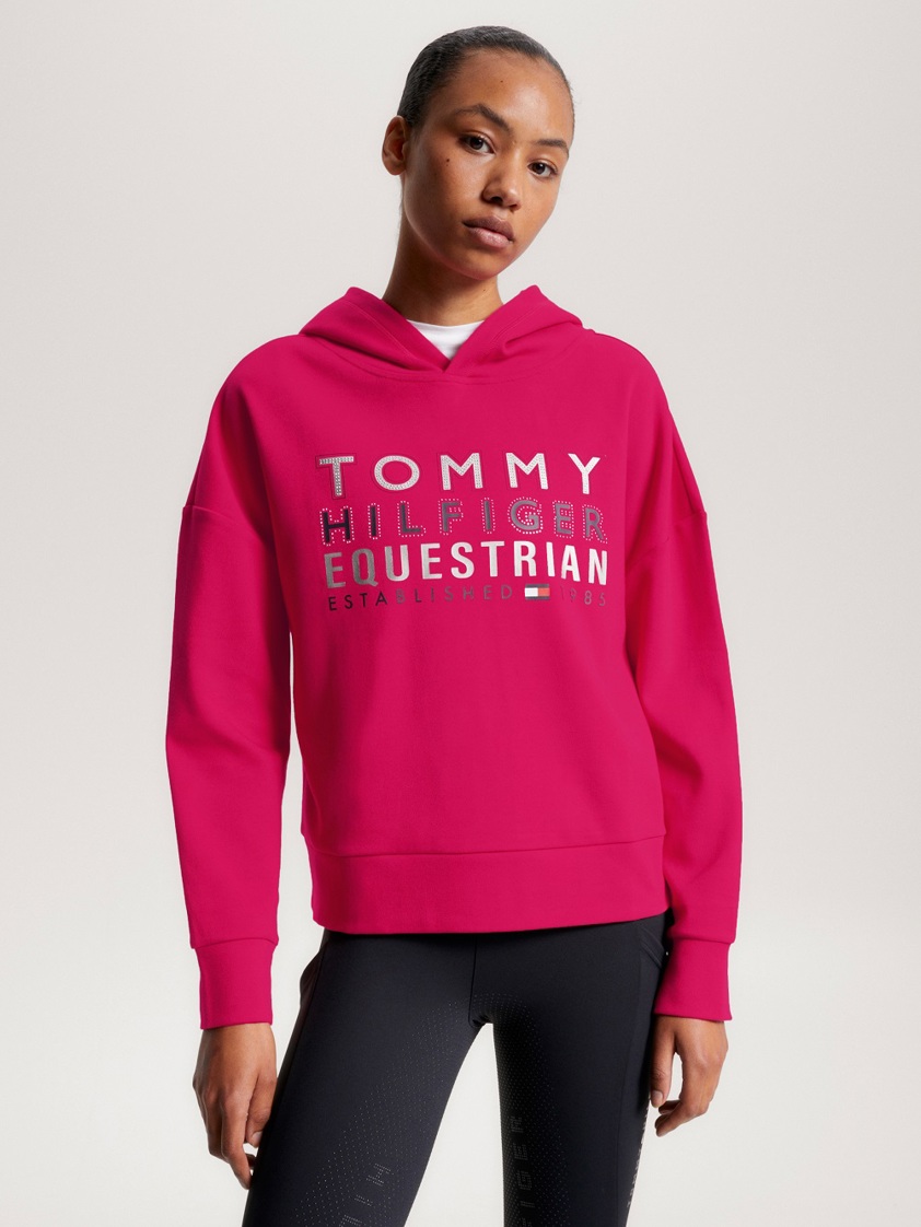 Cherry Tommy Paris Oversized Studded Hoodie