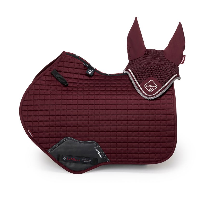 Navy/Cranberry LeMieux Close Contact Suede Saddlecloth