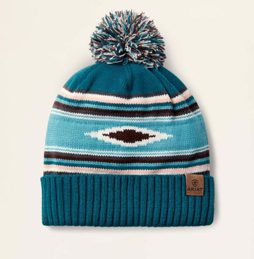 Turquoise Ariat Serape Beanie