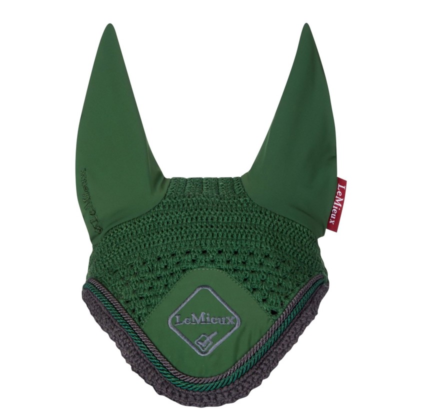 Hunter Green/Grey LeMieux Classic Lycra Fly Hood