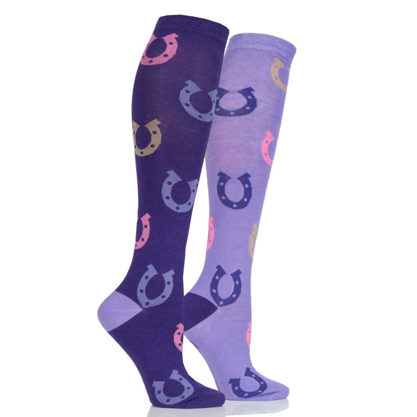 Raspberry/Purple Stormbloc Horseshoe Kids Socks (Twin Pack)