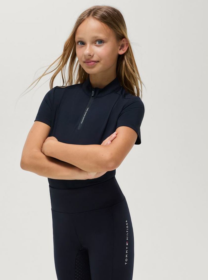 Desert Sky Tommy Hilfiger Palma 1/4 Zip Training Top - Young Rider