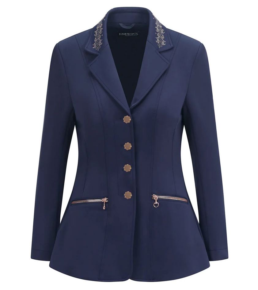 Navy/Rose Gold Equetech Junior Crystal Showerproof Show Jacket