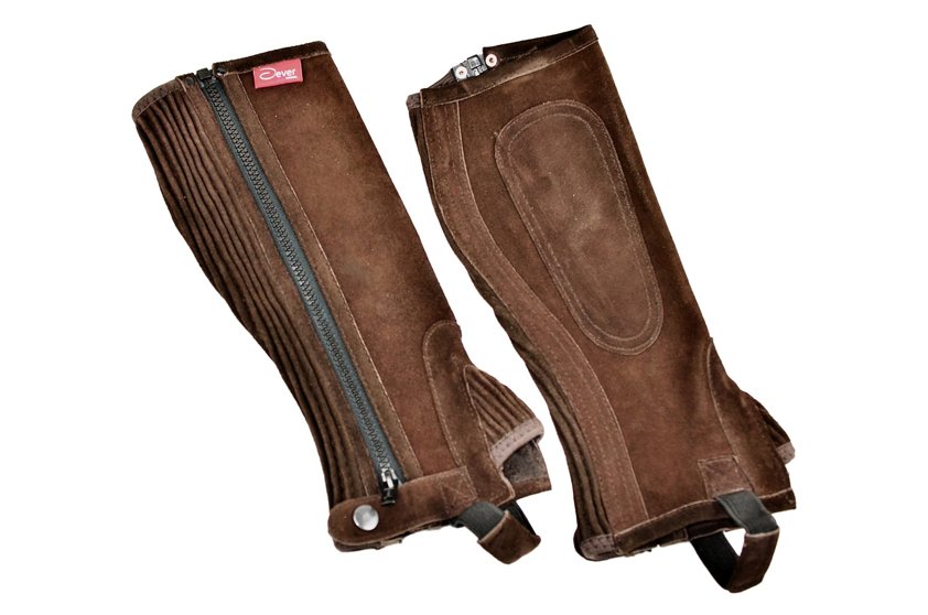 Black Dever Suede Junior Half Chaps