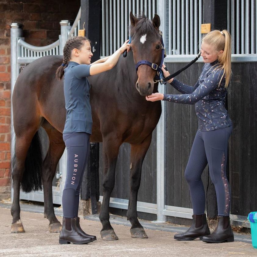 Navy Aubrion Young Rider Rhythm Riding Tights