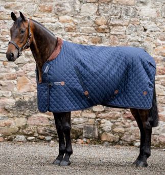 Navy/Brown & Silver Horseware Signature Stable 200g