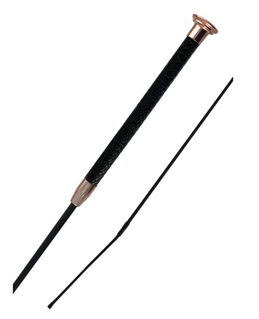 Black/Rose Gold Woof Wear Reptile Dressage Whip