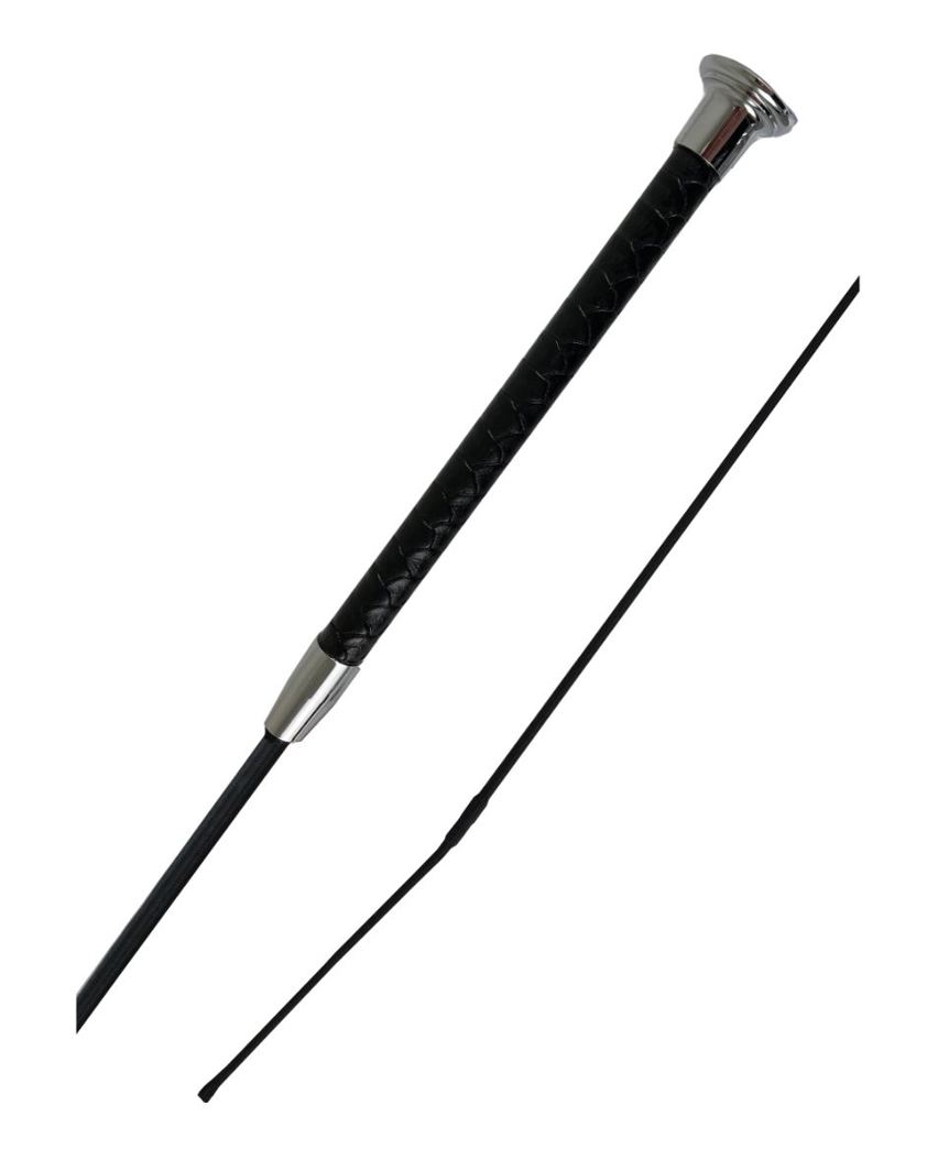 Black/Silver Woof Wear Reptile Dressage Whip