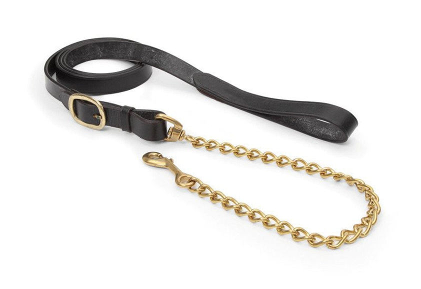 Havana Shires Leather Lead with Chain