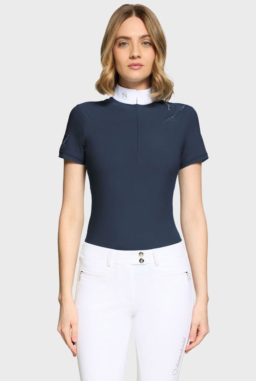 Navy Samshield Lea Crystal Ferna Show Shirt
