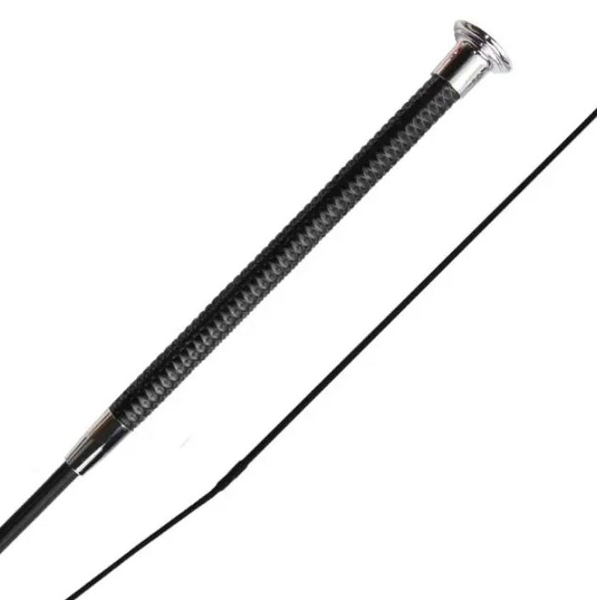 Black/Silver Woof Wear Diamond Dressage Whip