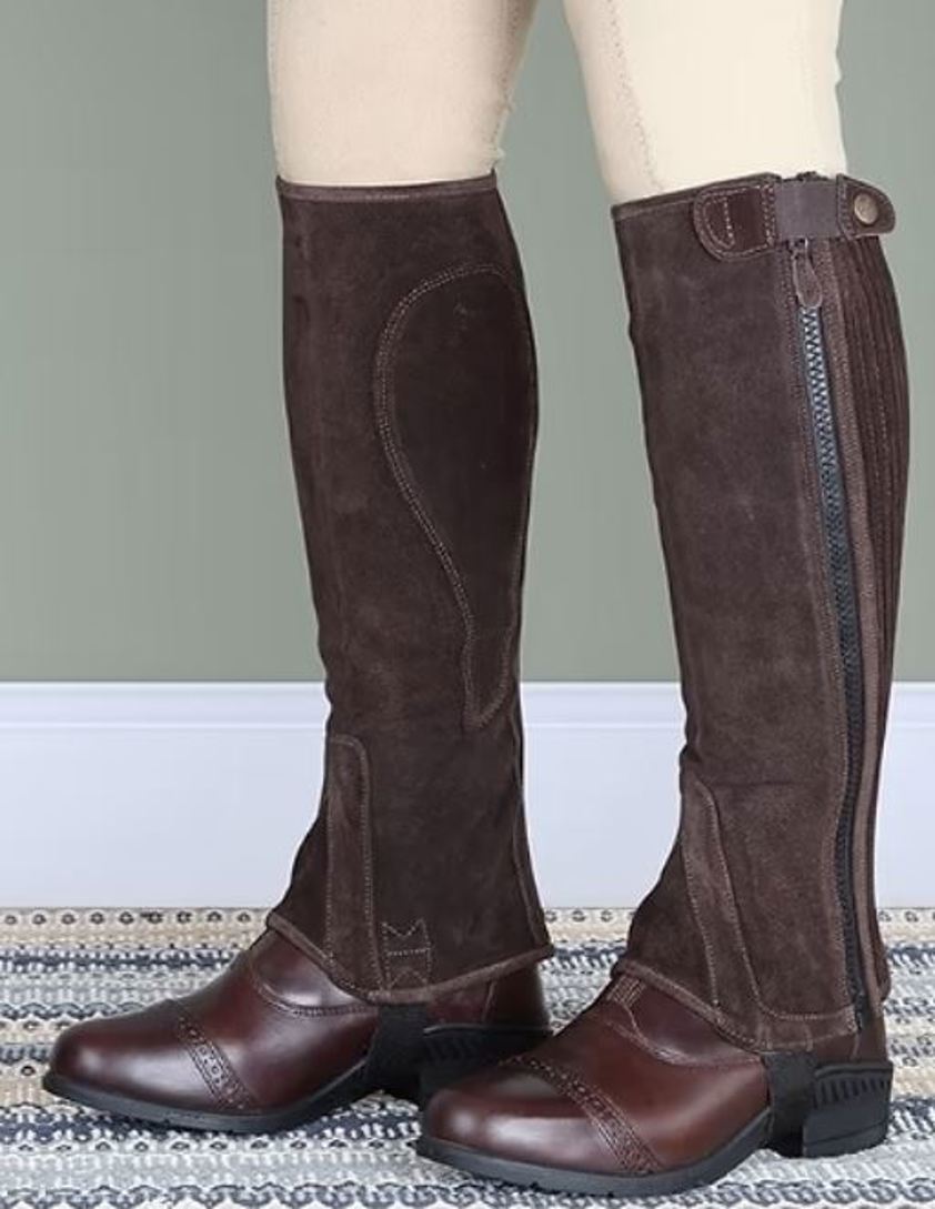 Brown Moretta Junior Suede Half Chaps