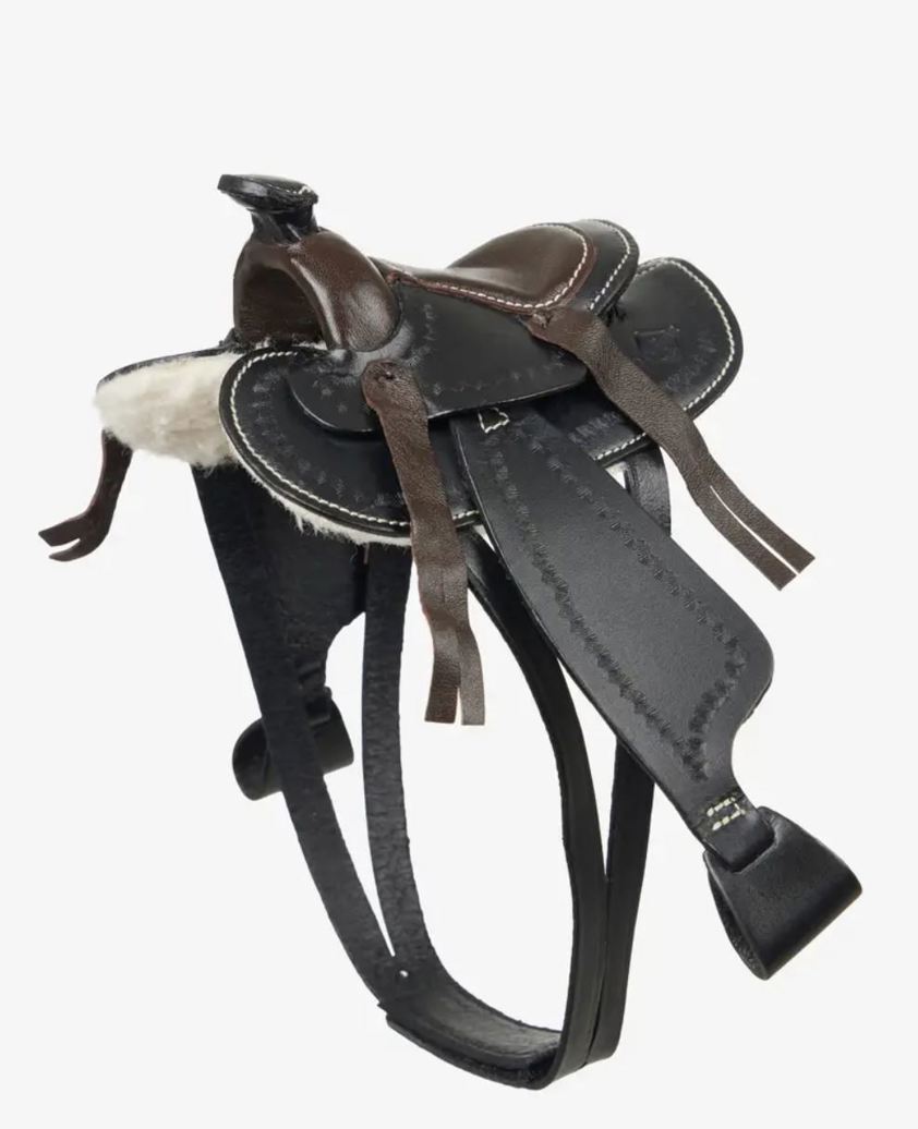 Black Toy Pony Western Saddle