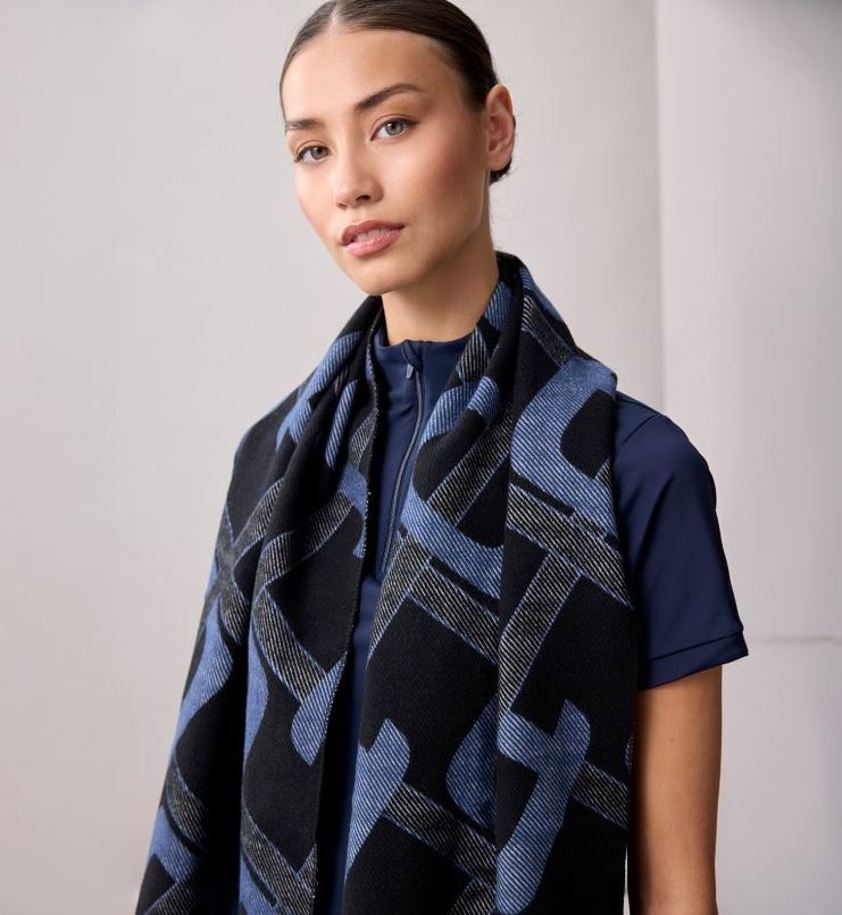 Core Navy AA Monogram Scarf