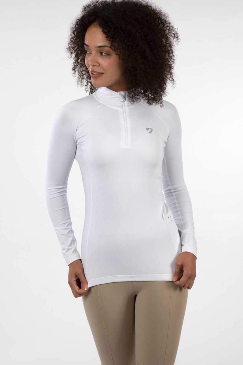 White Aubrion Newbury Long Sleeve Base Layer