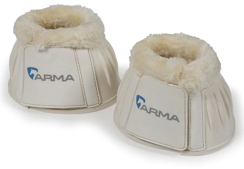 White ARMA Fleece Over Reach Boots