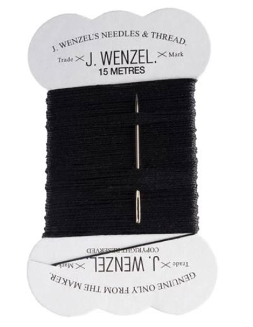 Black J. Wenzel Plaiting Thread on Card