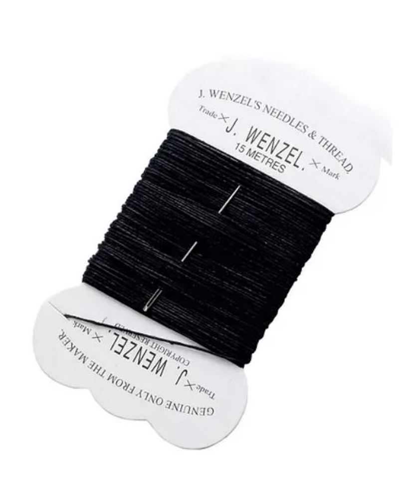 Black J. Wenzel Plaiting Thread on Card