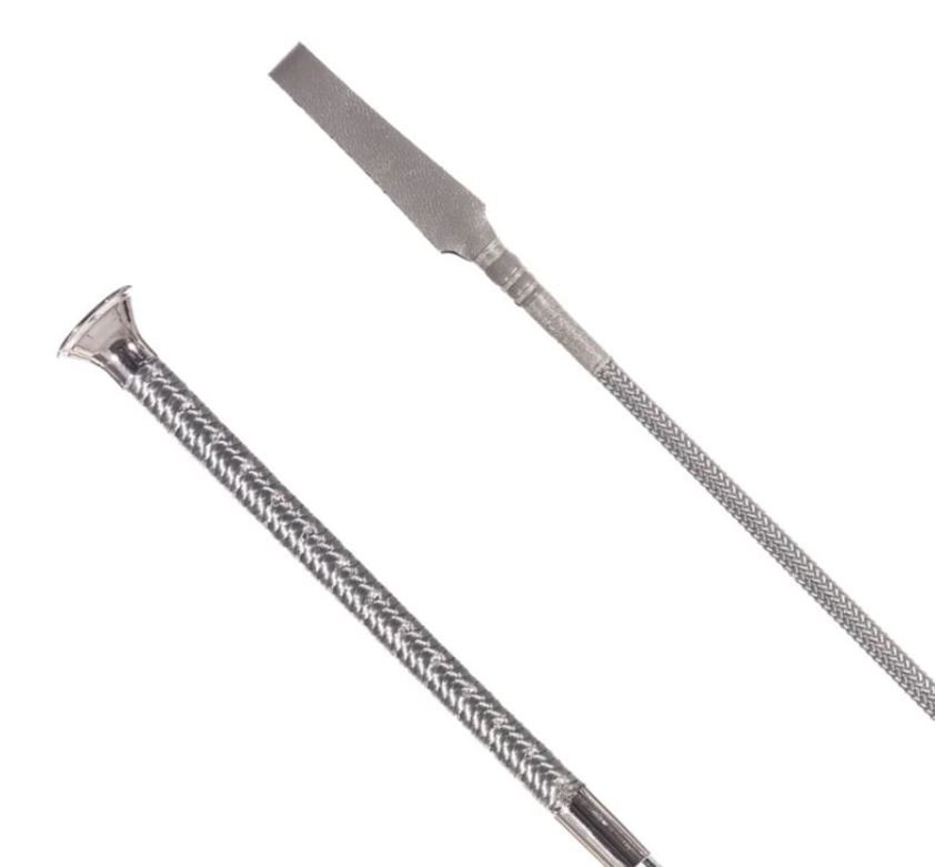 Grey Braid Sparkle Handle Whip