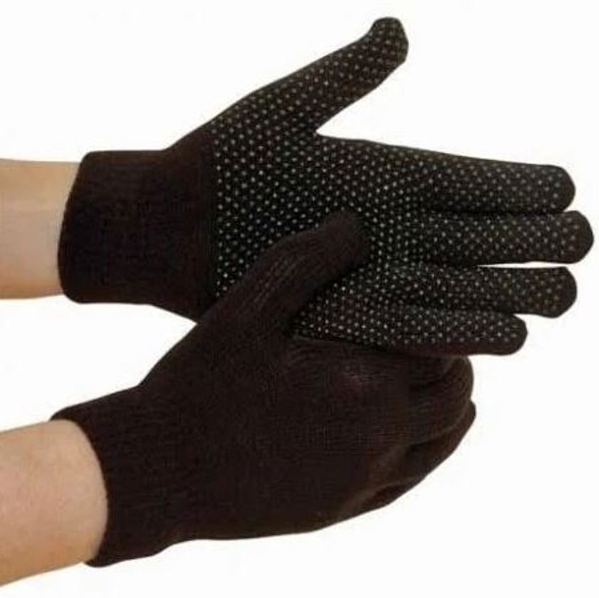 Navy Cotton Pimple Gloves