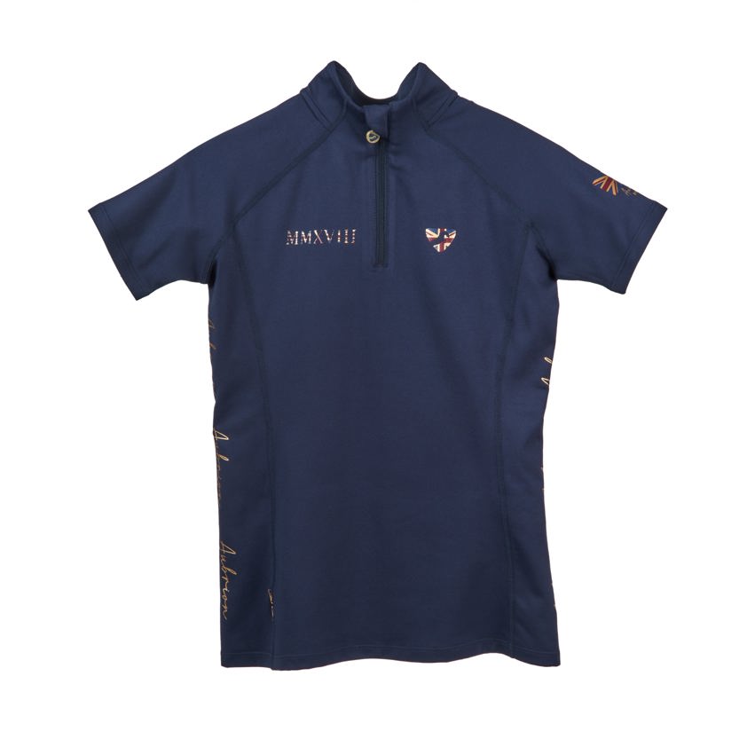 Navy Aubrion Team YR Short Sleeve Base Layer