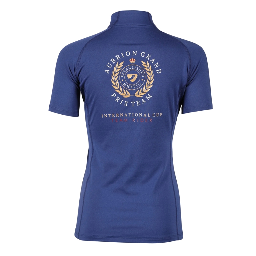 Navy Aubrion Team YR Short Sleeve Base Layer