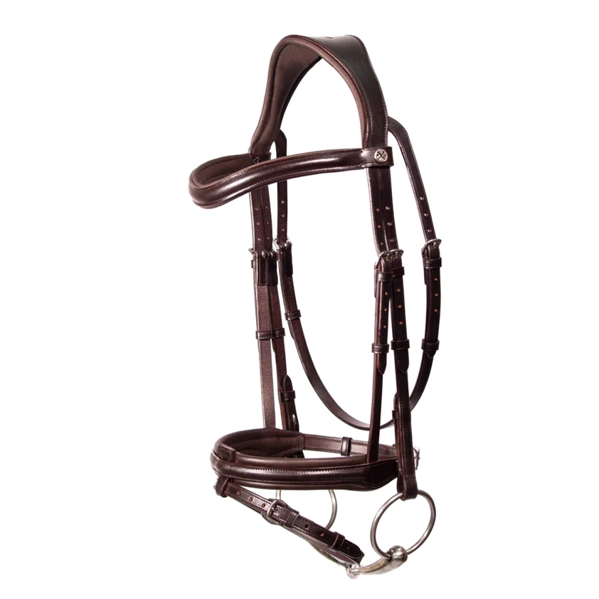 Brown Henry James Comfort Flash Bridle With Flexure Curve Headpiece