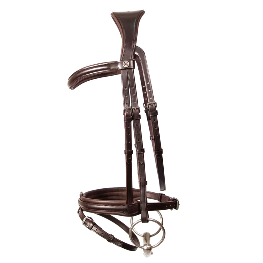 Brown Henry James Comfort Flash Bridle With Flexure Curve Headpiece