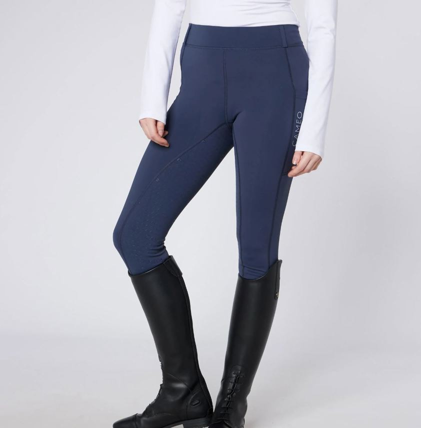Navy Cameo Performance Riding Tights