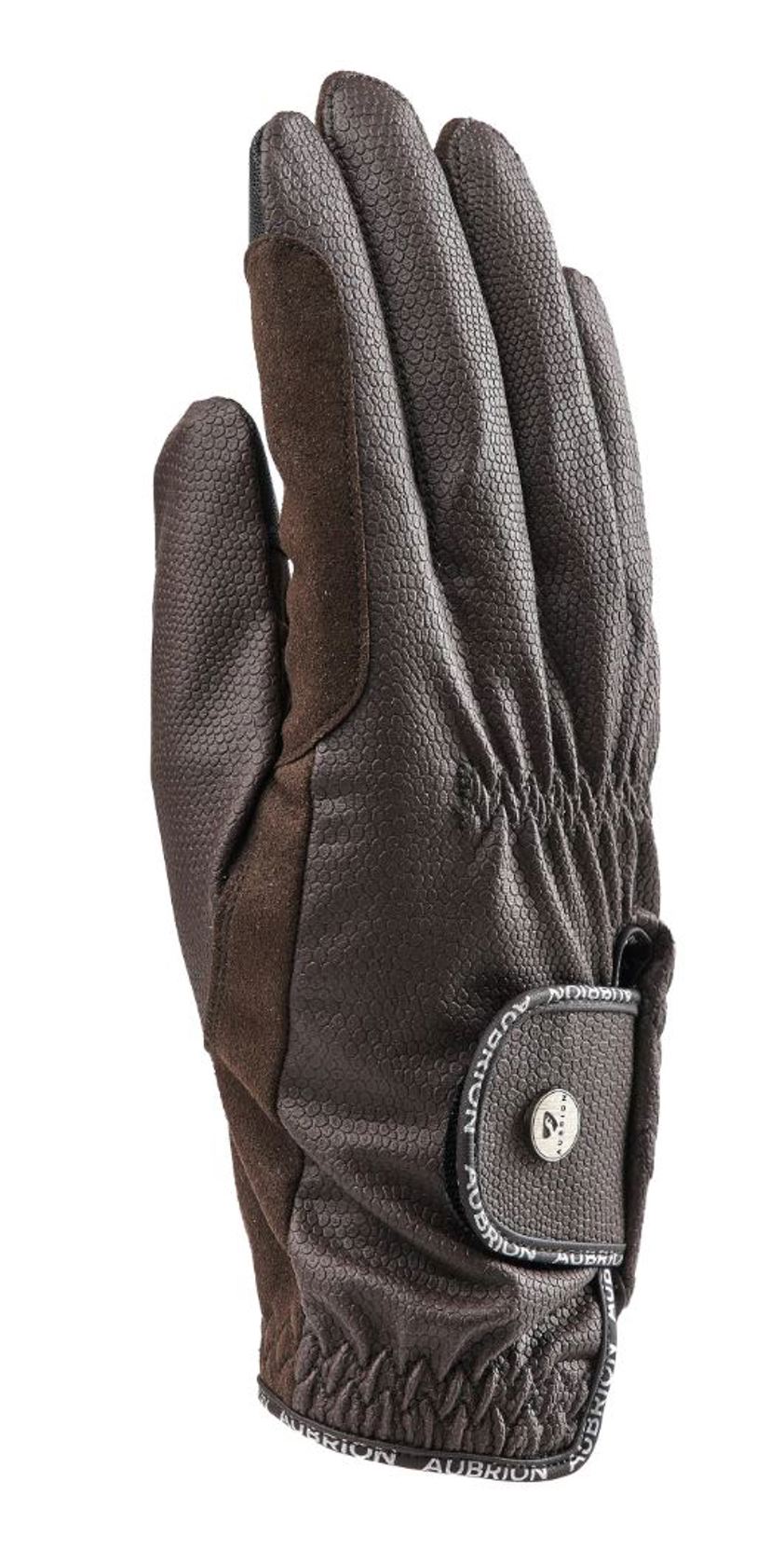 Brown Aubrion Stadium Riding Gloves