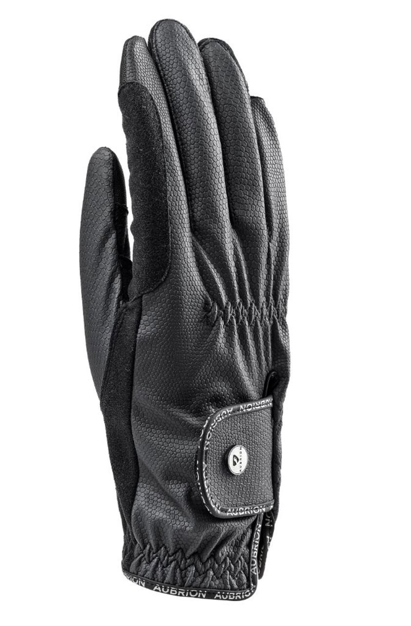 Black Aubrion Stadium Riding Gloves