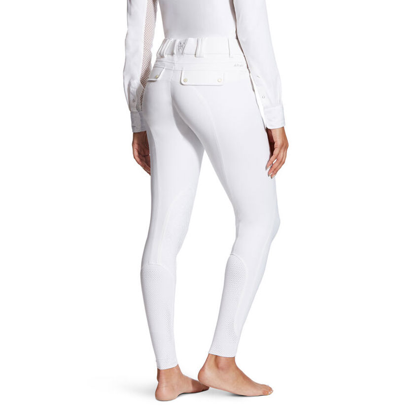 White Ariat Tri Factor Knee Patch Breeches