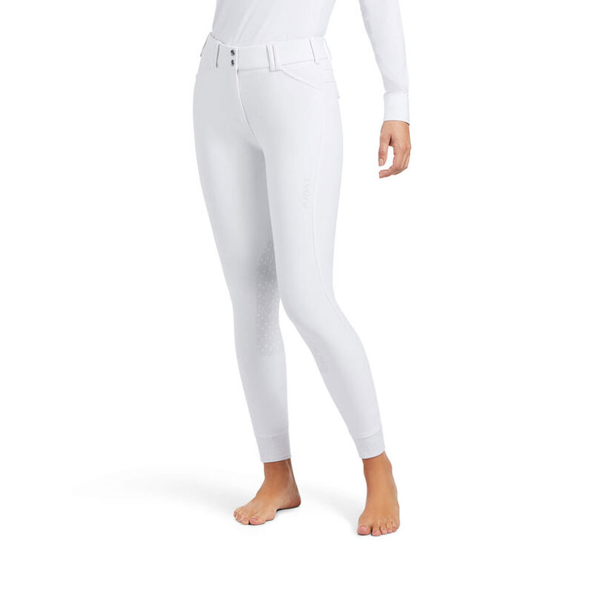 White Ariat Tri Factor Knee Patch Breeches