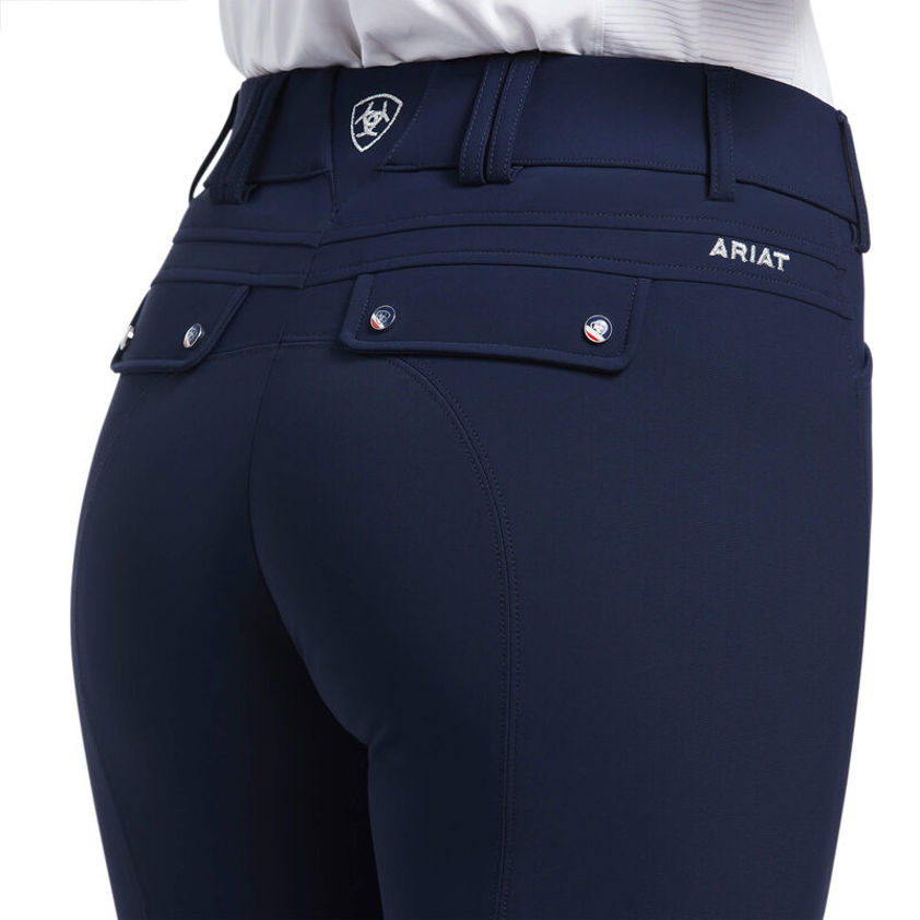 Navy Ariat Tri Factor Knee Patch Breeches