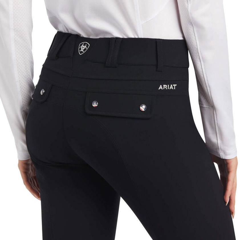 Black Ariat Tri Factor Knee Patch Breeches