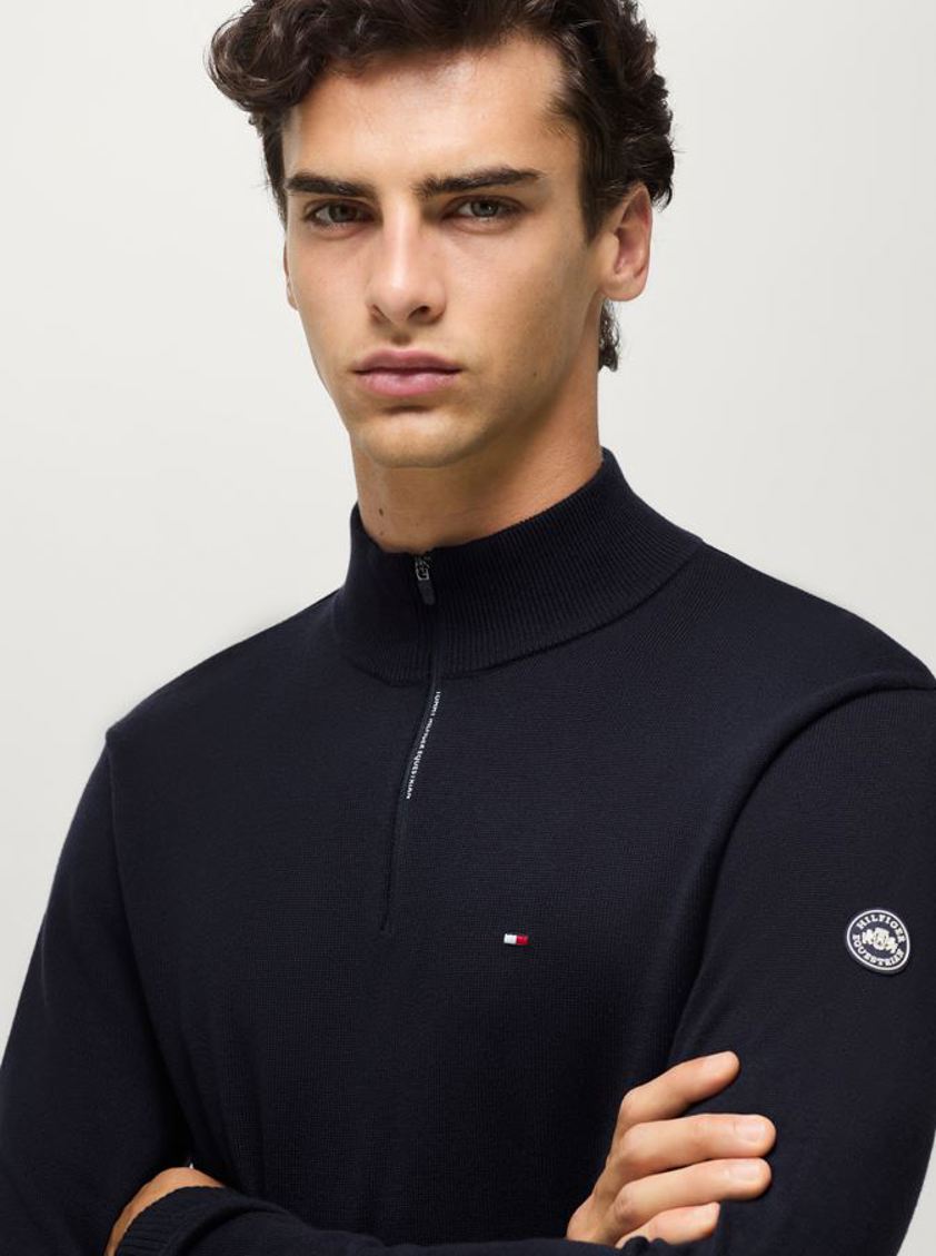 Desert Sky Tommy Hilfiger Mens Irvine 1/4 Zip Sweater