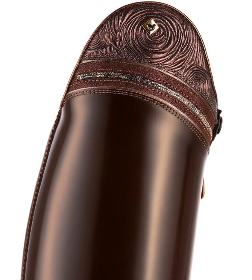 Brushed Brown/Swarovski Crystal Fine Rocks Gold DeNiro Raffaello with Luna Roseto Brown Top