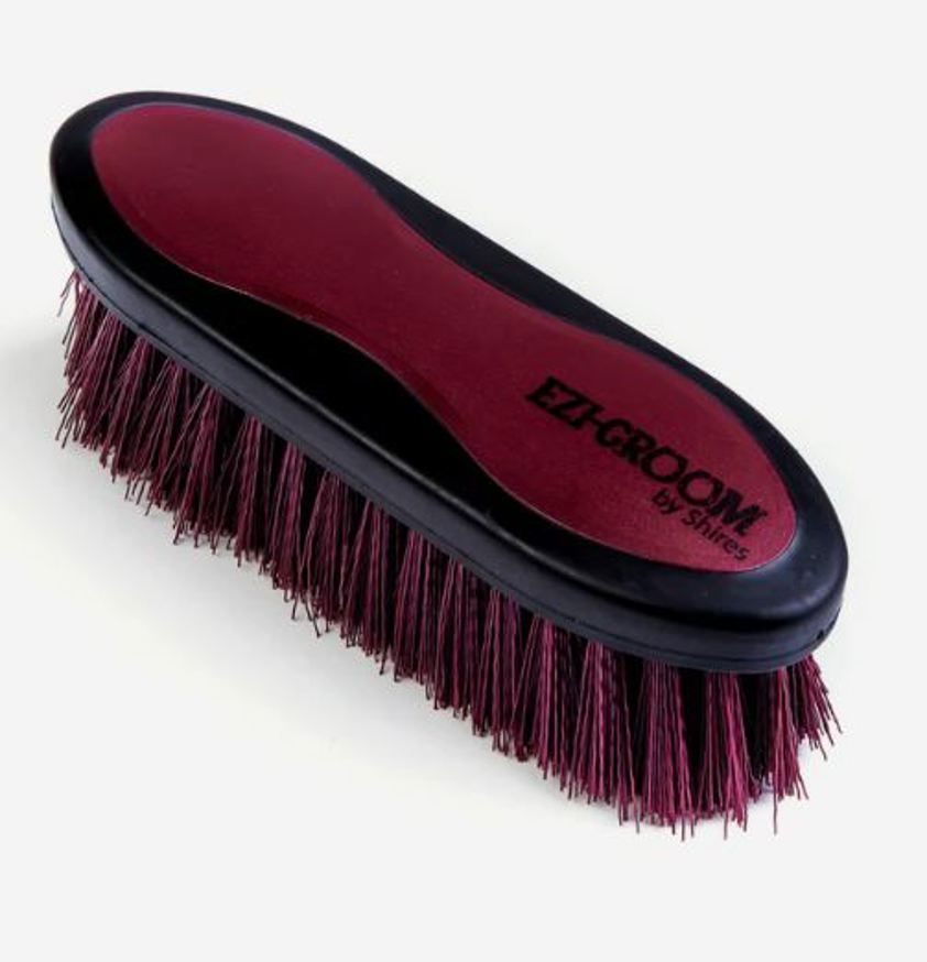 Burgundy Shires Ezi-Groom Dandy Brush