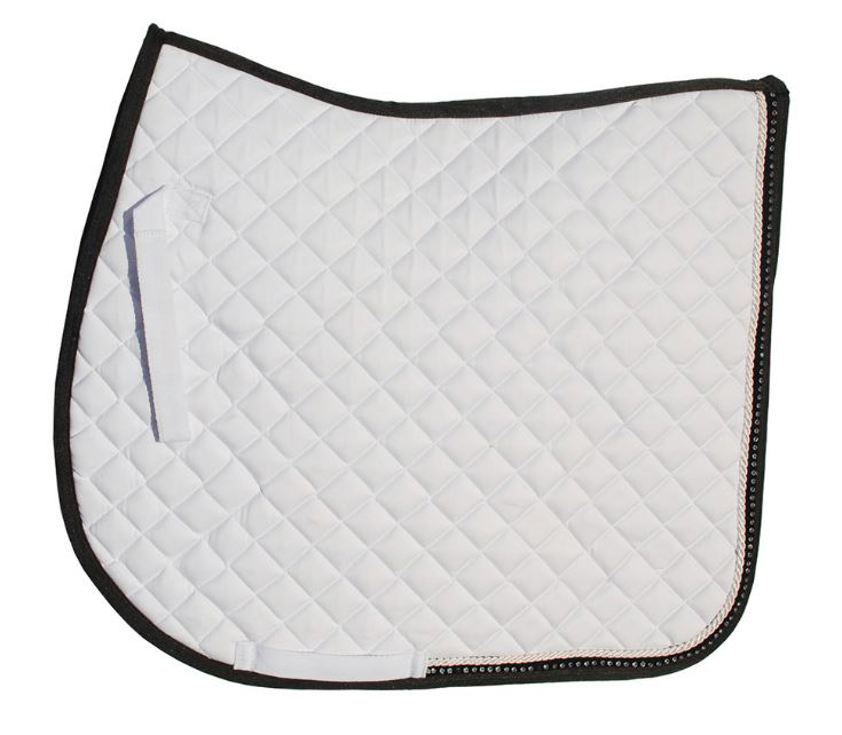 White Rhinegold Diamante Saddlecloth