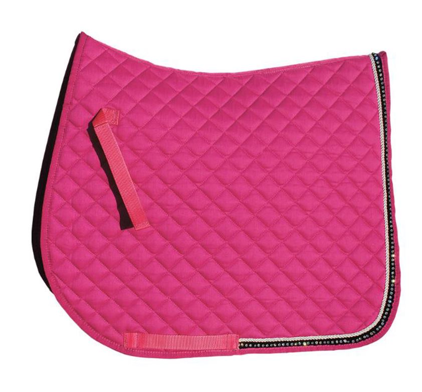 Raspberry Rhinegold Diamante Saddlecloth